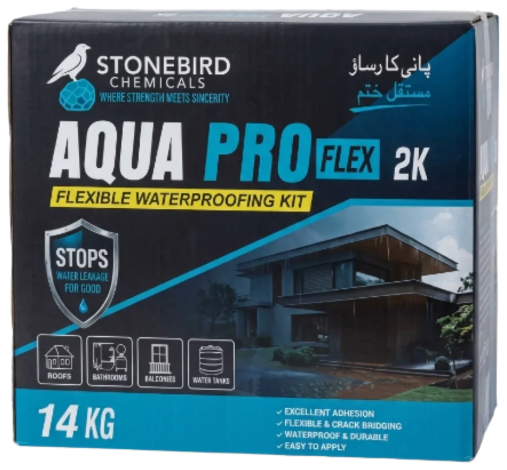 Aqua Pro Flex 2K flexible waterproofing kit 14 KG box by StoneBird Chemicals